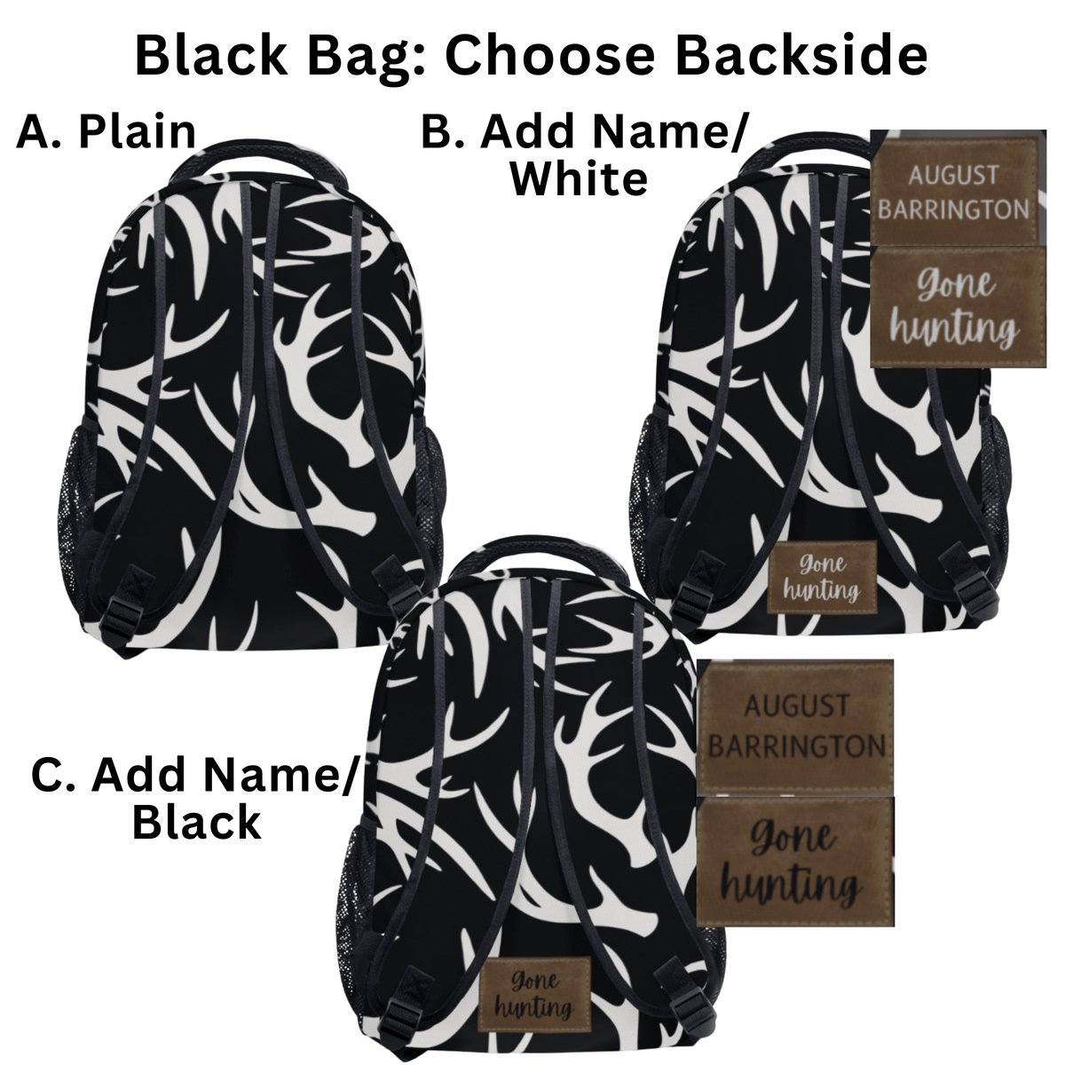 Deer Antler Backpack – Personalized Hunting School Bag for Men Boys