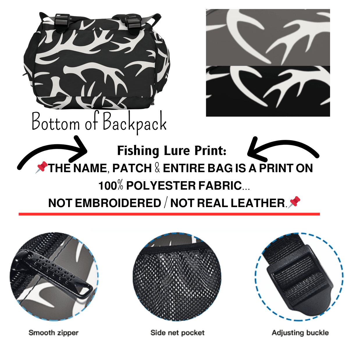 Deer Antler Backpack – Personalized Hunting School Bag for Men Boys