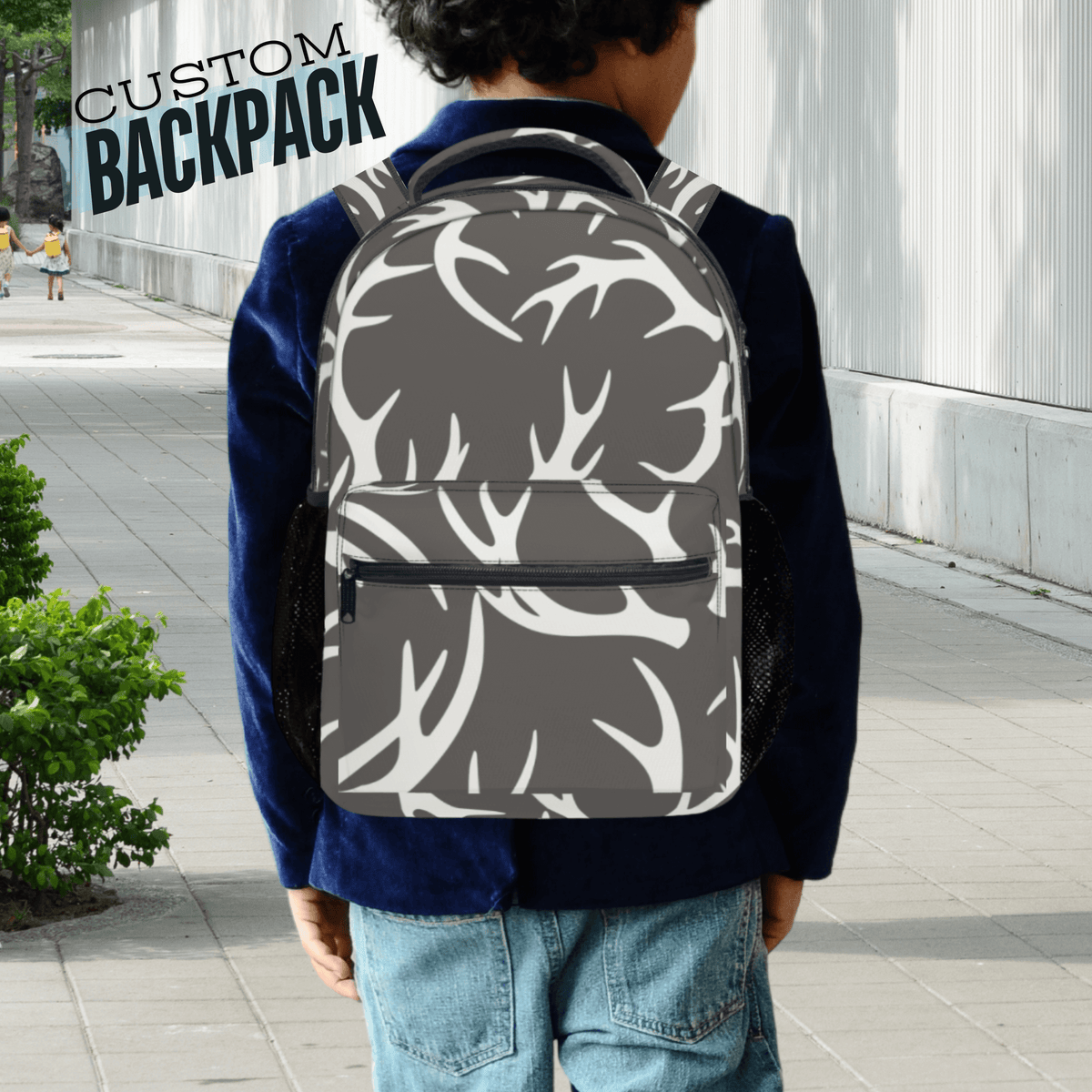 
Deer Antler Design Backpack Wildlife Pattern Hunting Theme Custom Outdoor Adventure Gear School Bag Boys Men Personalized Gift Hunter Enthusiast Laptop Travel Carry Bag Multiple Compartments Durable Construction Daily Use Essential Camping