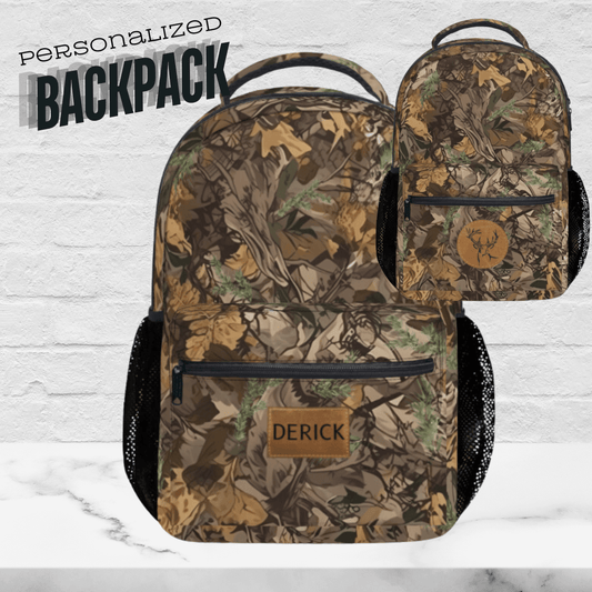 Camouflage Backpack for Men, Monogram Camo School Bag for Kids, Camo Gift for Hunter