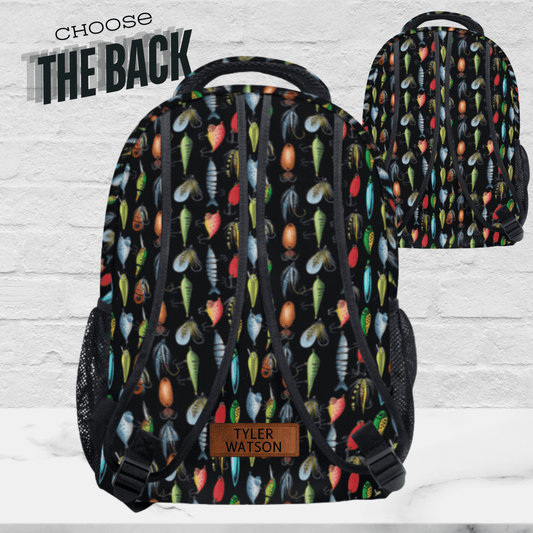 Fishing Lure Backpack for Boys Personalized School Bag