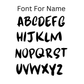 The font for the name shows the entire alphabet.