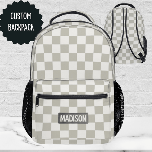 Checkerboard Custom School Bag for Her