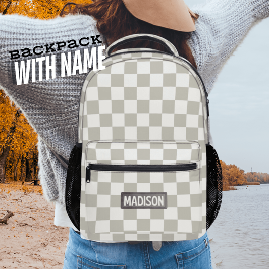 Womens Backpack Checkerboard Custom School Bag for Her