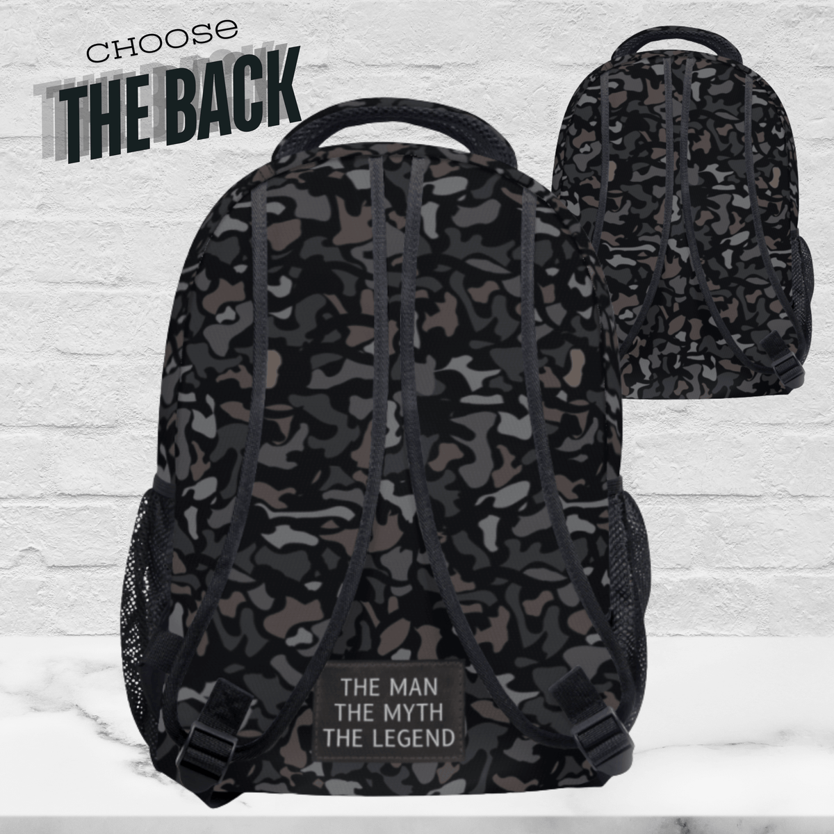 Custom Name Backpack Boys Personalized Black Camo Design School Bag Gift Personalized Name Detail Durable Construction Multiple Pockets Storage Travel Carry On Bag Back To School Essential Kids Gear Monogrammed Style Boys Birthday Gift