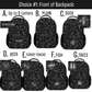 Black Camo Backpack Personalized Boys School Bag Custom Name Front Design Durable Polyester Material Multiple Storage Compartments Travel Carry On Perfect Gift Back To School Supplies Kids Monogrammed Gear Daily Use Bag Outdoor