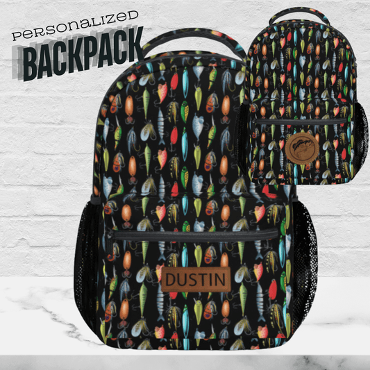 Fishing Lure Backpack for Boys Personalized School Bag