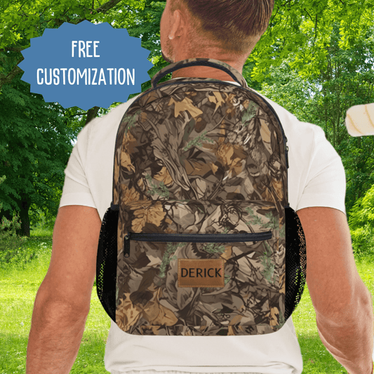 Camouflage Backpack for Men, Monogram Camo School Bag for Kids, Camo Gift for Hunter