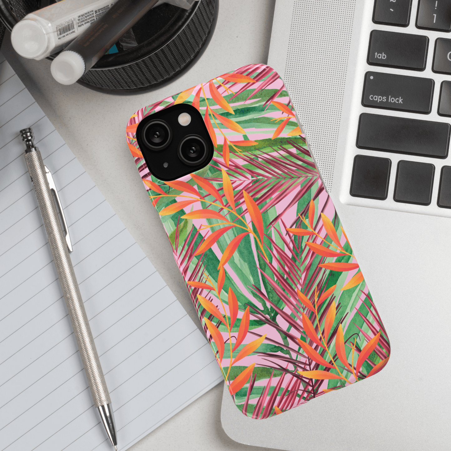 Slim Cell Phone Case Tropical Leaf, Mobile Cell Phone Snap Case -Free Shipping!