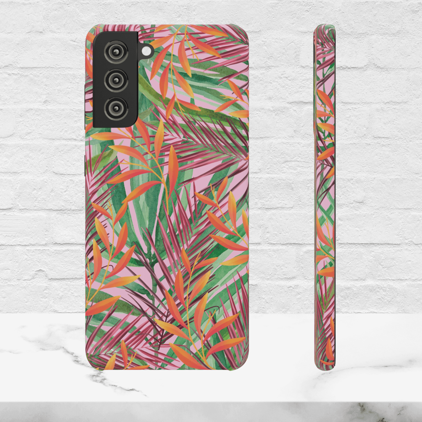 Slim Cell Phone Case Tropical Leaf, Mobile Cell Phone Snap Case -Free Shipping!