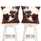 Faux Cowhide Pillow Cover, Cow Print Pillow, Brown Auburn & Off White Cow Print