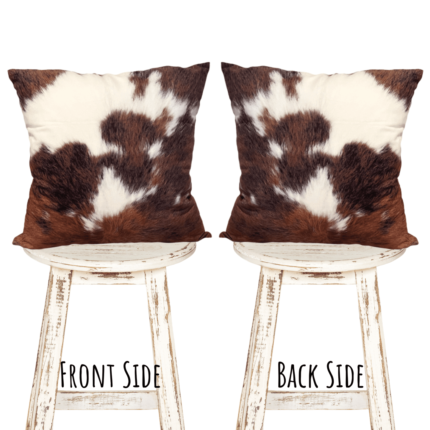 Faux Cowhide Pillow Cover, Cow Print Pillow, Brown Auburn & Off White Cow Print