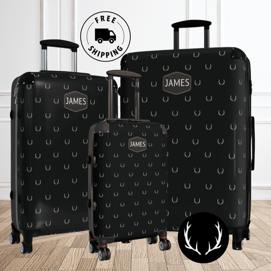 Deer Antler Suitcase Luggage Set for Men Travel Gift for Deer Hunter