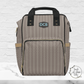 Diaper Bag Backpack for Dads - Custom - Brown with Black Lines