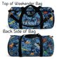 Boys Camo Overnight Bag with Bugs, Blue Camo Duffel Bag