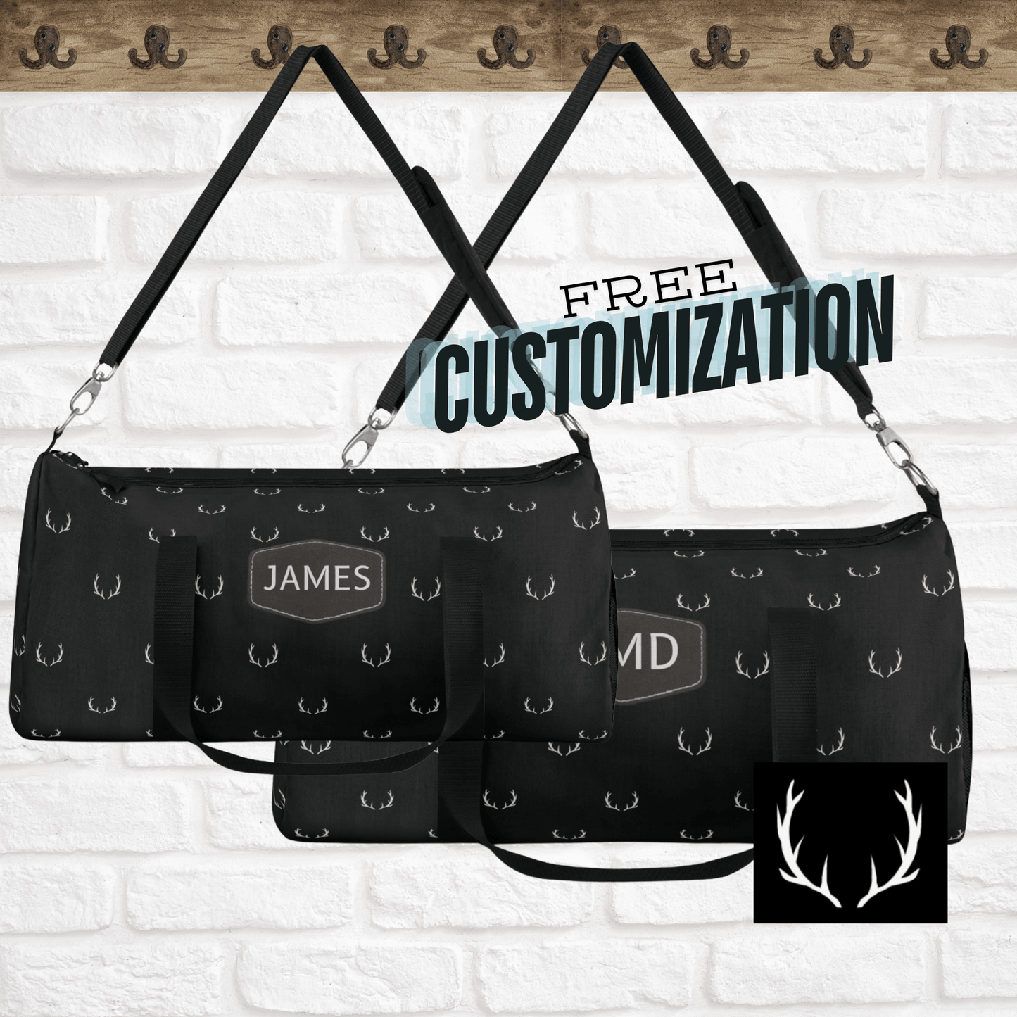 Weekender Bag for Men Deer Hunter Personalized Duffel Bag