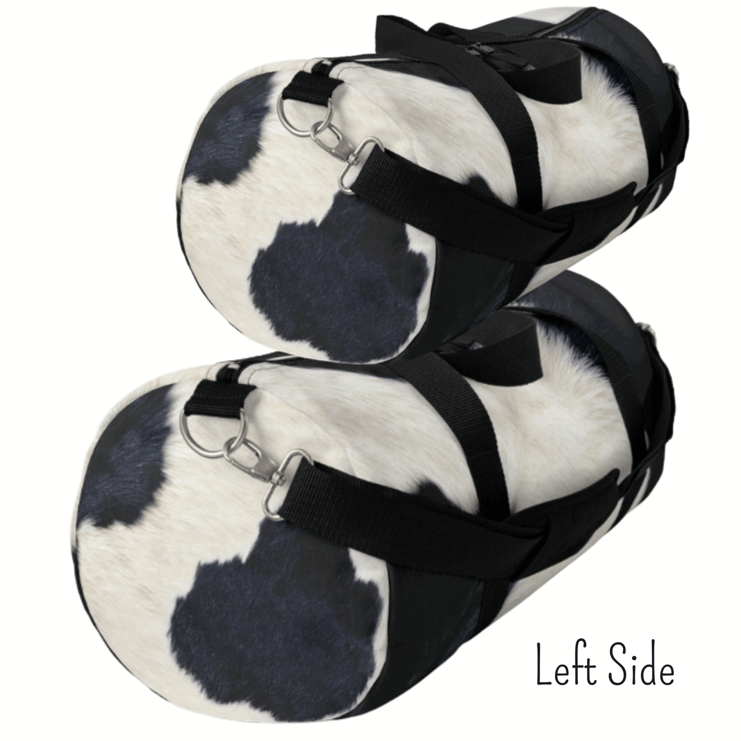 Cowhide Print Weekender Bag, Monogram Cow Print Gym Bag