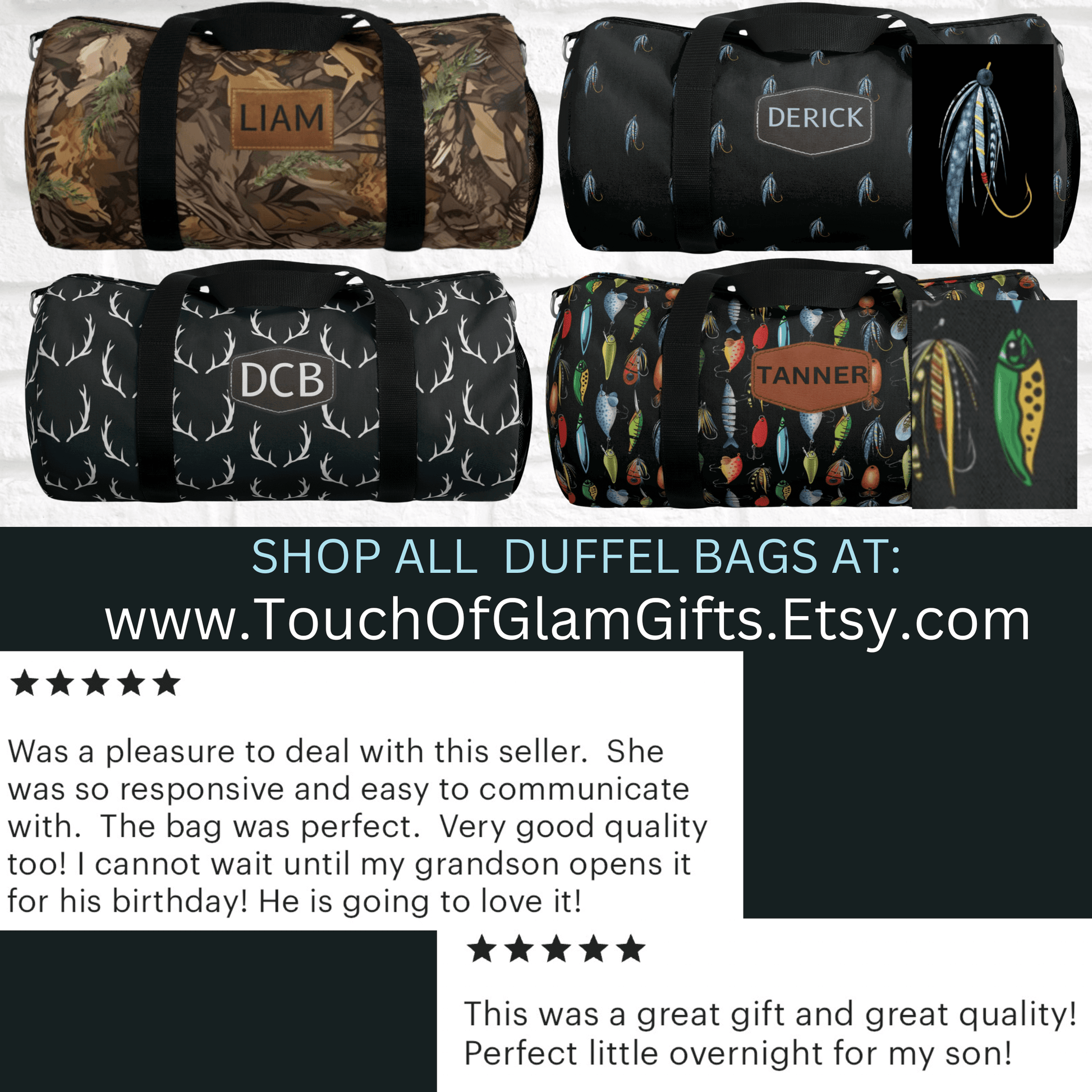 Sports Gym Bag for Teen Personalized Duffel Bag with Deer Buck Design Large Bag Small Bag