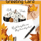 Printable Greeting Card Fall Hello Pumpkin