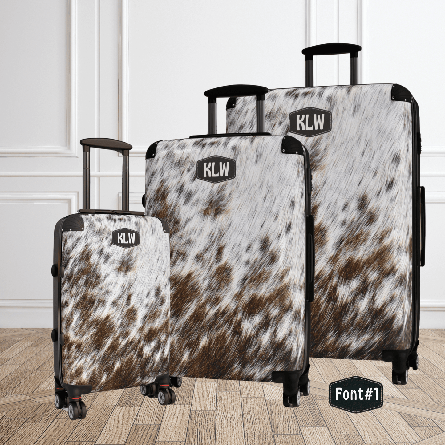 Womens Luggage Set Personalized Cowhide Suitcase