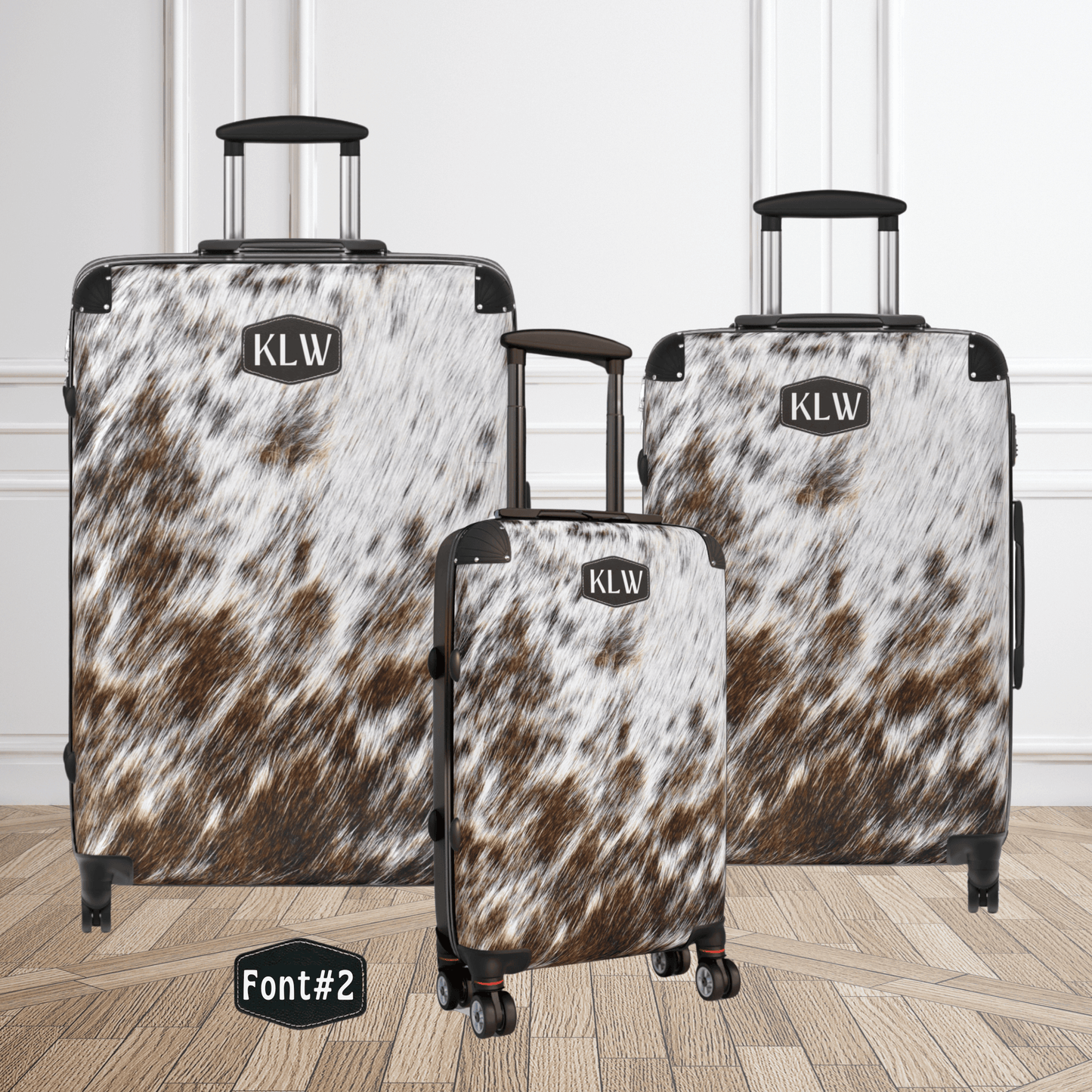 Womens Luggage Set Personalized Cowhide Suitcase