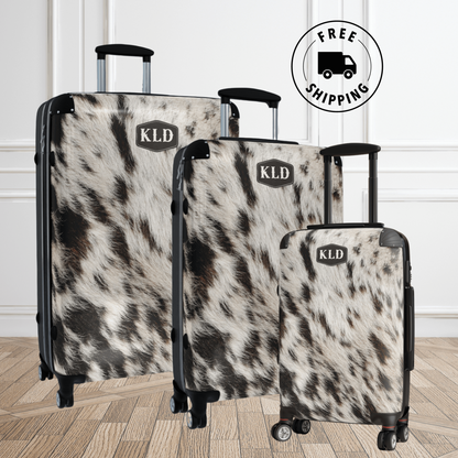 Cowhide Luggage Set Western Travel Bag Designer Suitcase