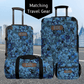 Blue Camo Luggage Set Personalized Travel Bag