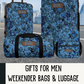 Mens Blue Camo Luggage Set Personalized Travel Bag