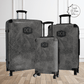 Custom Monogramed Luggage For Men #2, Dark Grey Leather & Custom Initials
