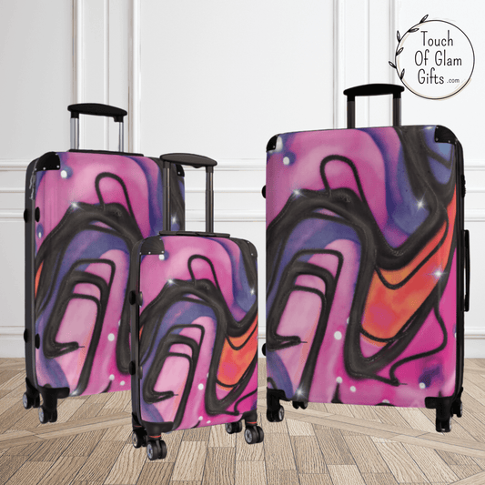 Pink Luggage With Wheels, Pink Luggage For Girls, Pink Suitcase, Suitcase For Teen, Gift For Teen Girl, Retro Suitcase