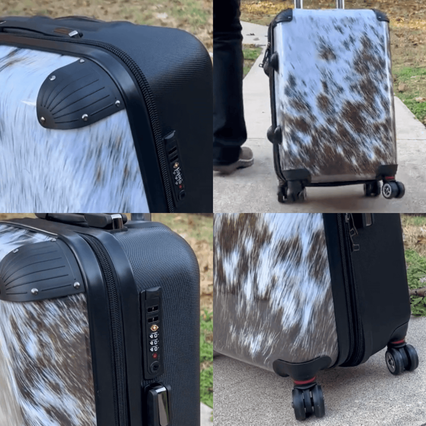 Womens Luggage Set Personalized Cowhide Suitcase