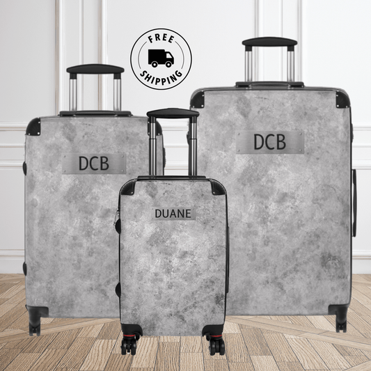 Personalized Luggage For Men Gray Spinner Suitcase