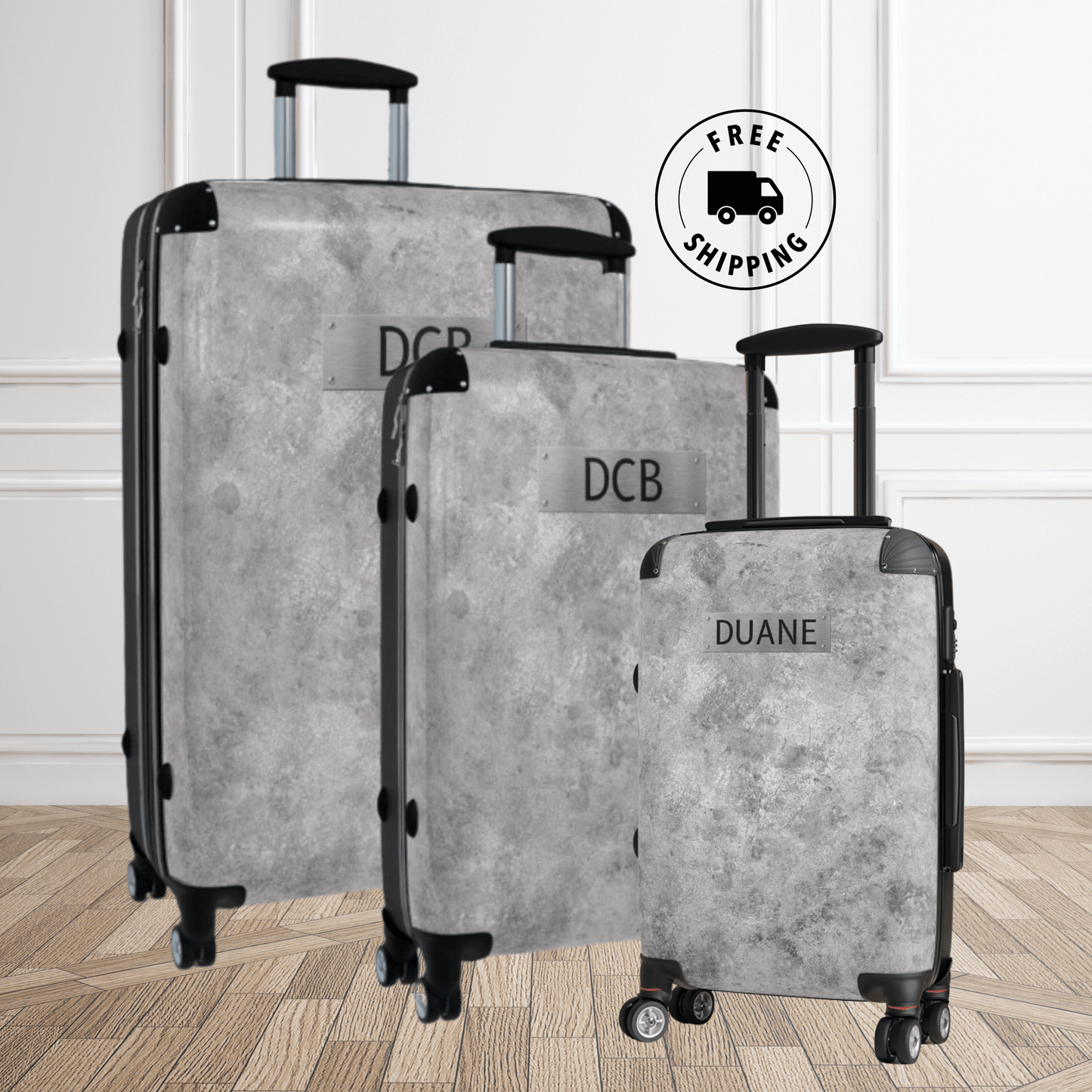 Personalized Luggage For Men Gray Spinner Suitcase