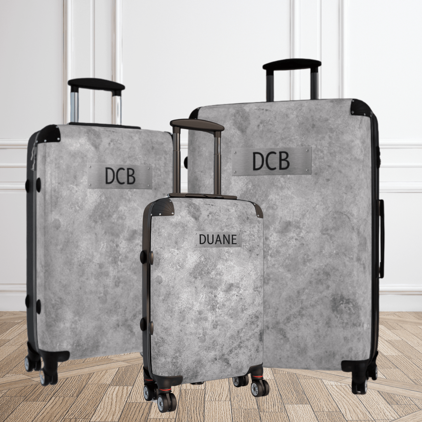 Personalized Luggage For Men Gray Spinner Suitcase