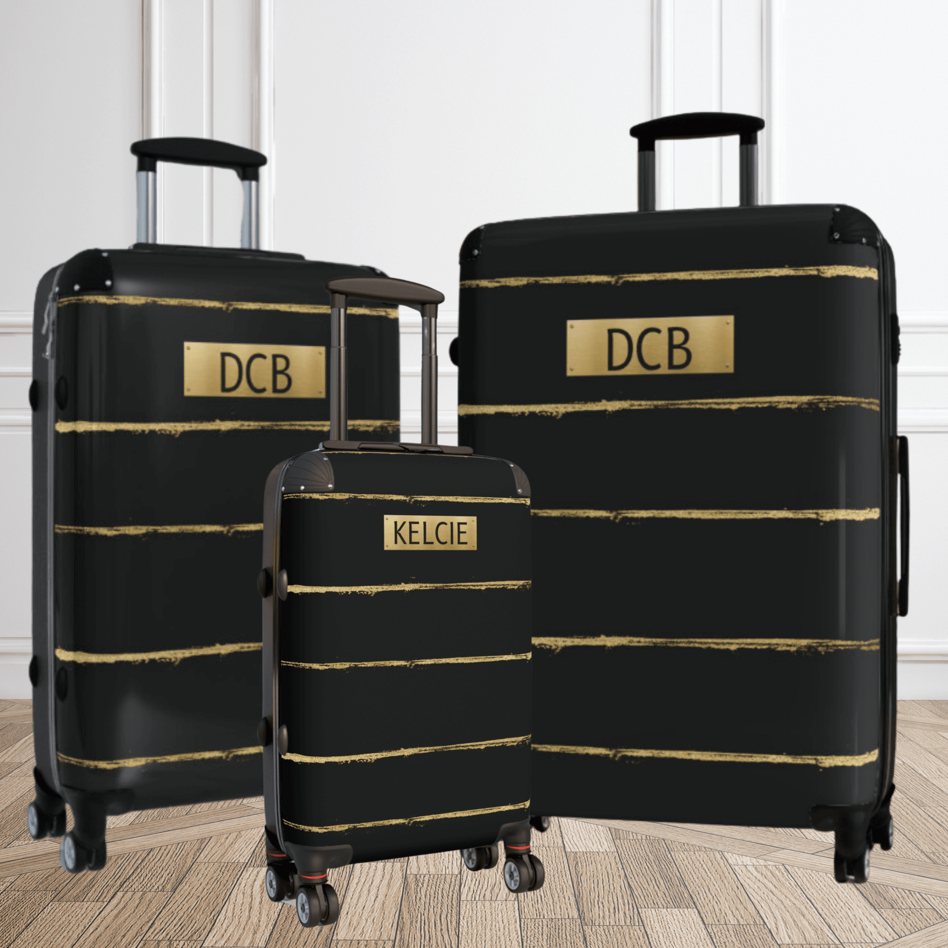 Personalized Black & Gold Suitcase