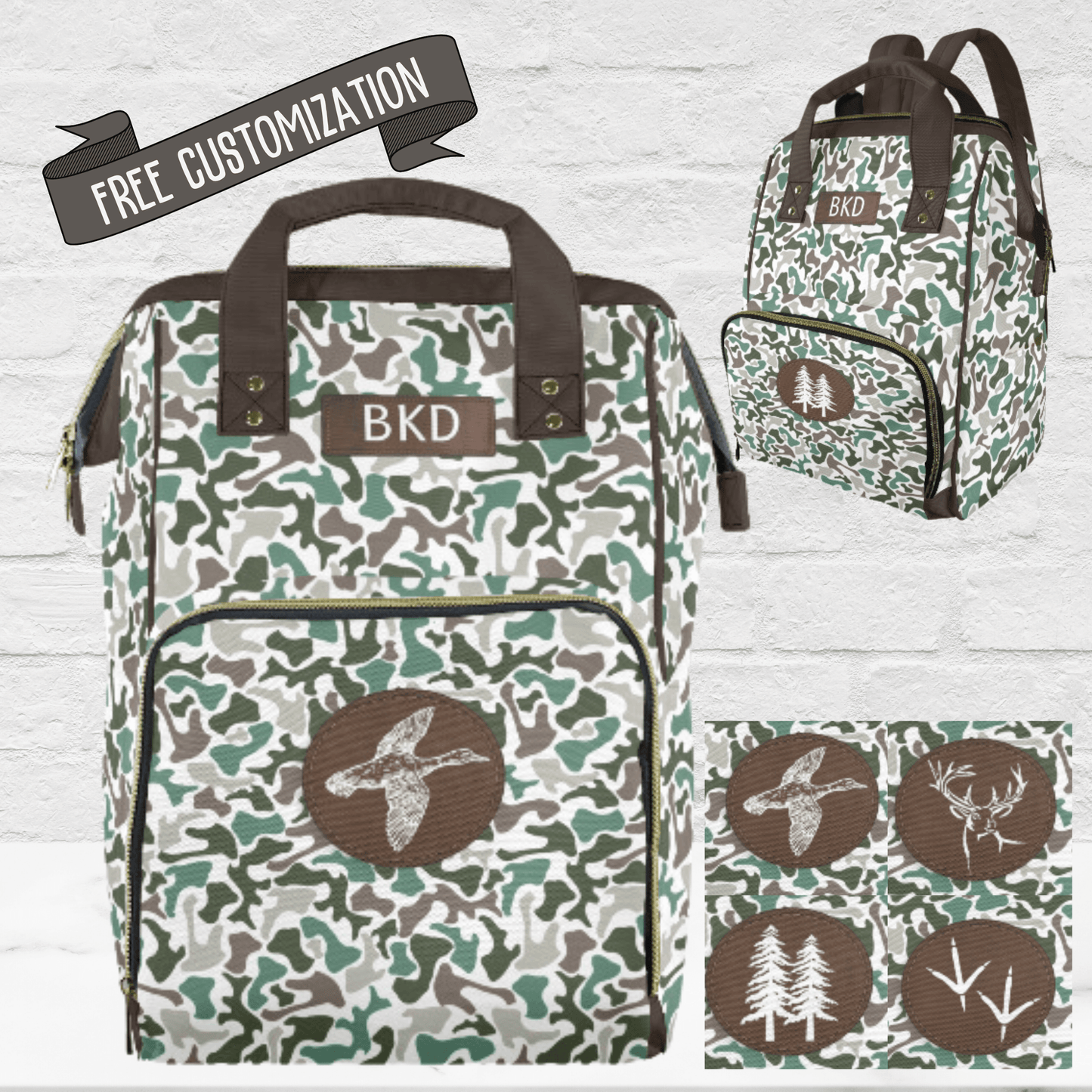 Personalized Camouflage Diaper Bag Backpack Camo Baby Bag for Fathers Baby Shower Gift for New Dad Baby Boy