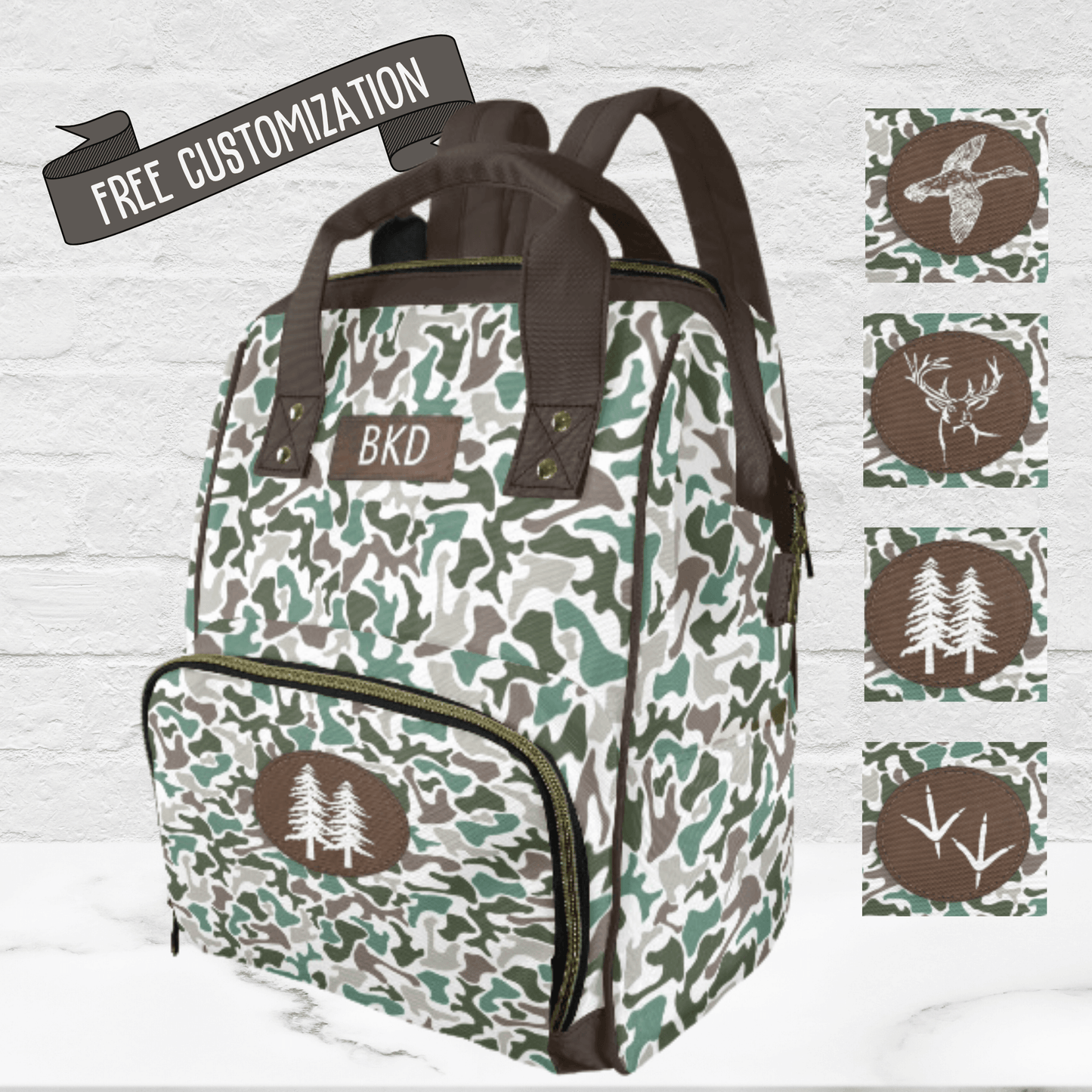 Personalized Camouflage Diaper Bag Backpack Camo Baby Bag for Fathers Baby Shower Gift for New Dad Baby Boy