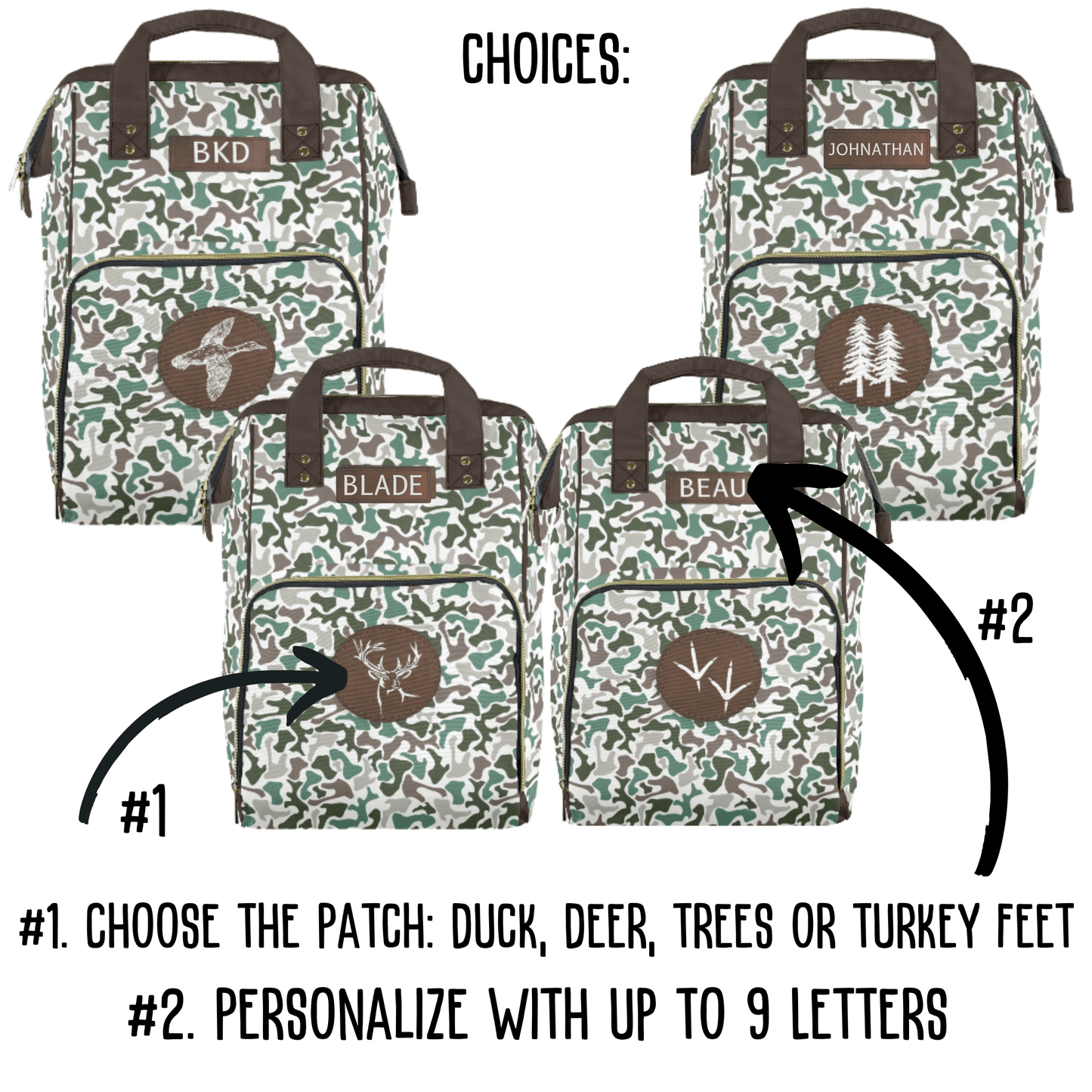 Personalized Camouflage Diaper Bag Backpack Camo Baby Bag for Fathers Baby Shower Gift for New Dad Baby Boy