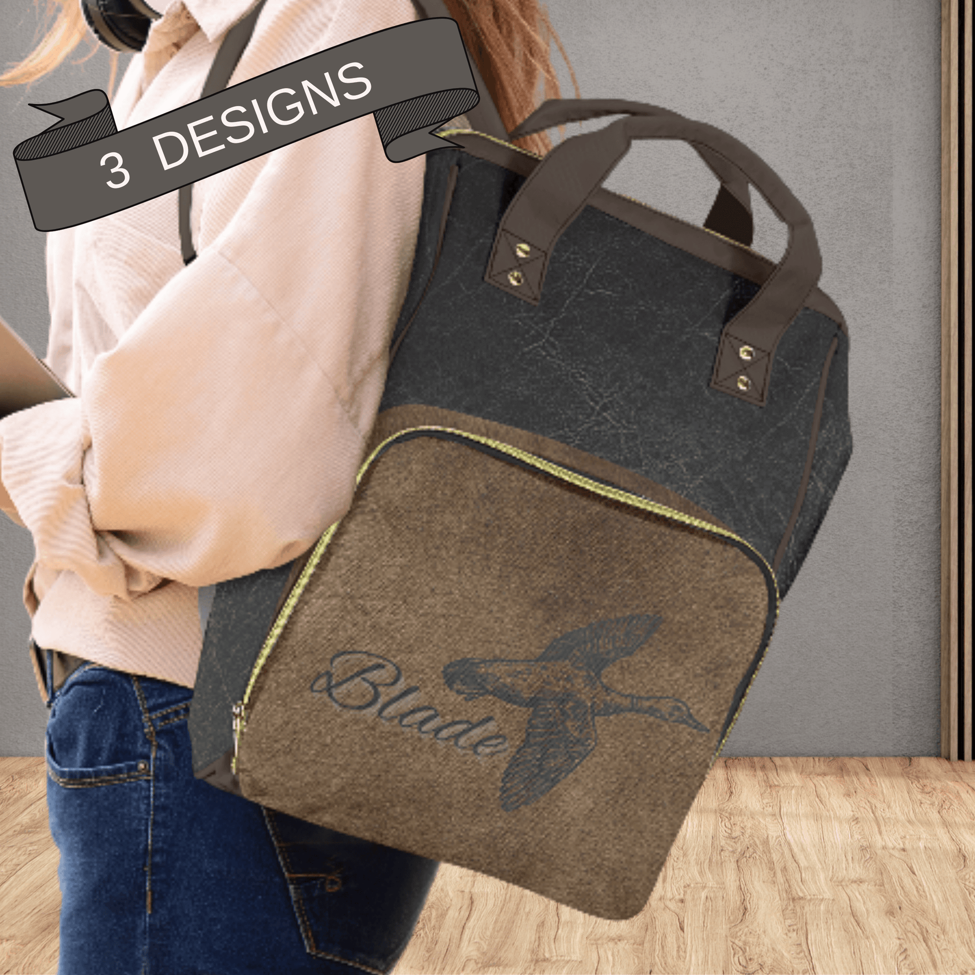 Masculine diaper bag for baby boy shower gift for new dad duck hunting theme