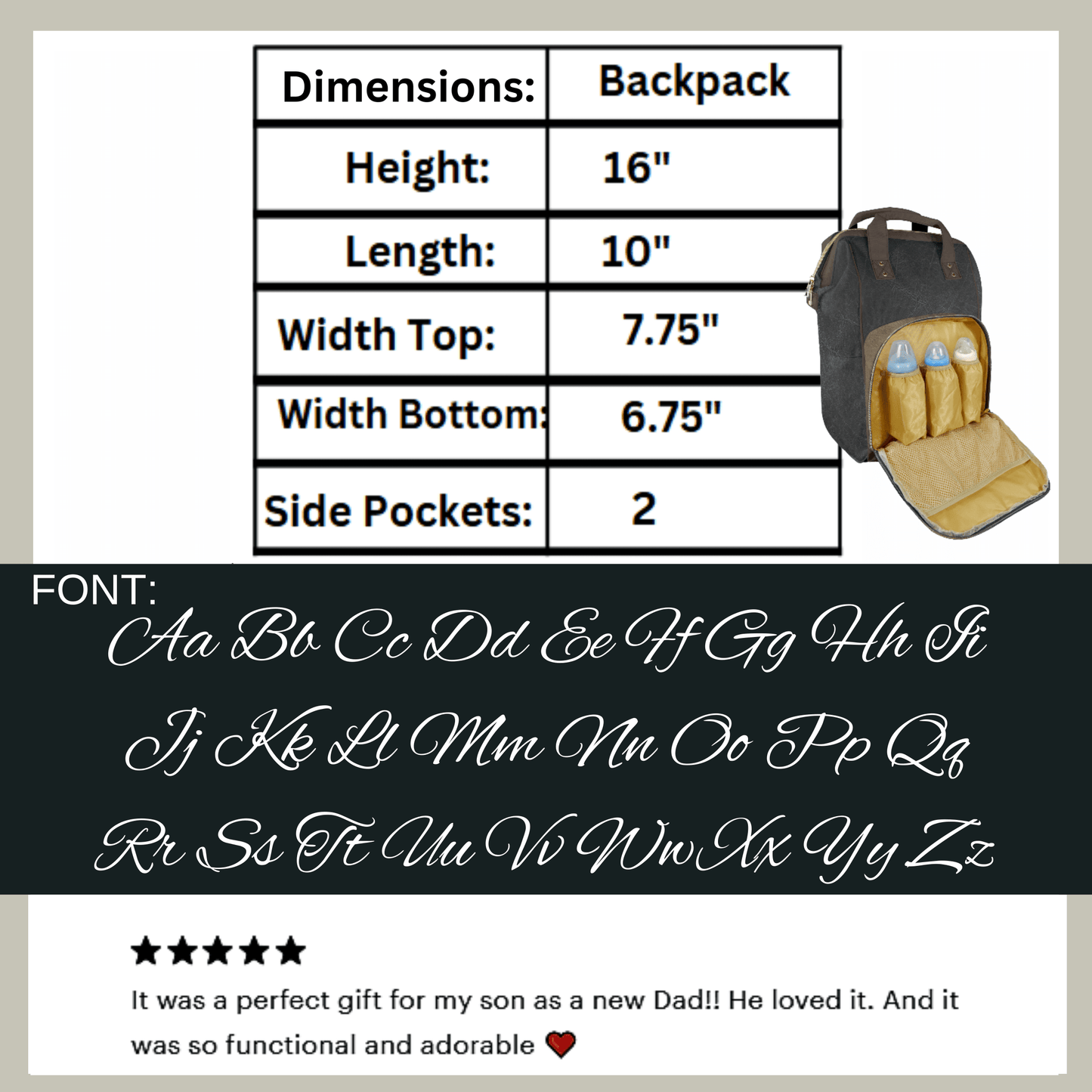 Black Brown Diaper Bag Masculine Baby Backpack