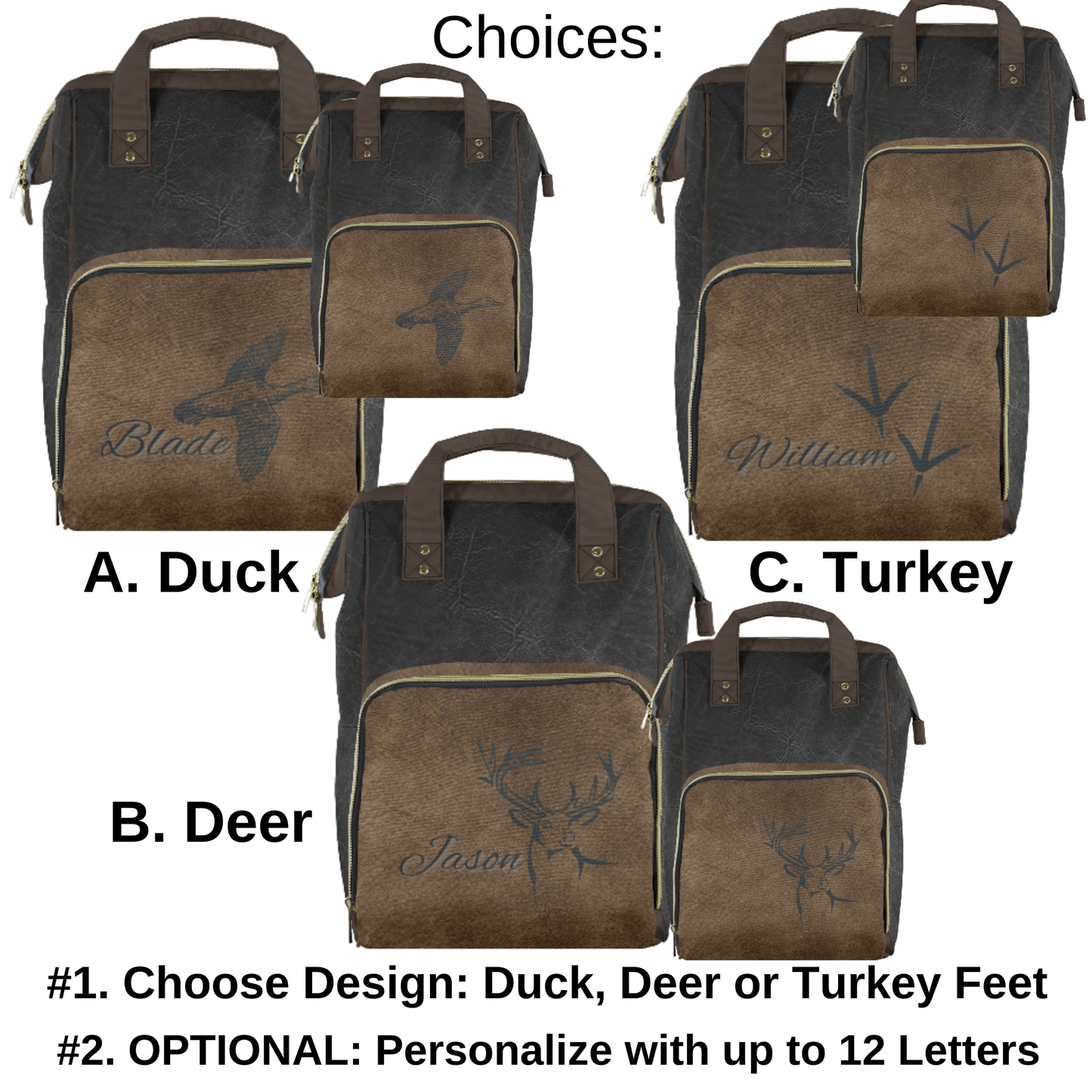 Black Brown Diaper Bag Masculine Baby Backpack