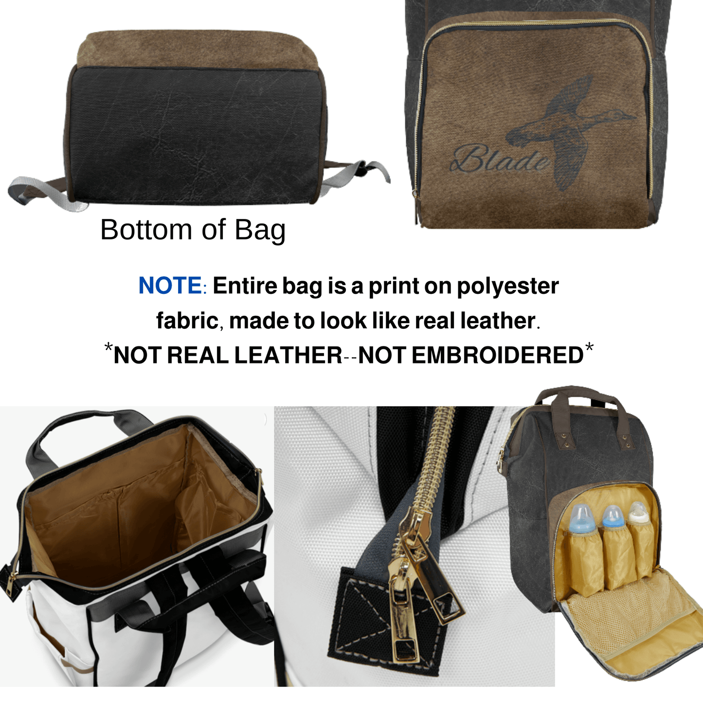 Black Brown Diaper Bag Masculine Baby Backpack