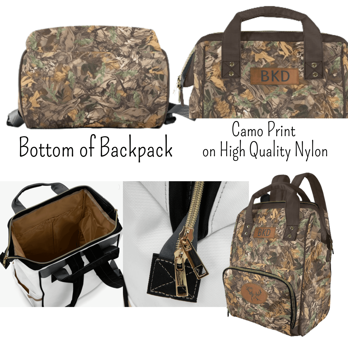 Brown Camouflage Diaper Bag Gift for New Dad Baby Boy Hunter