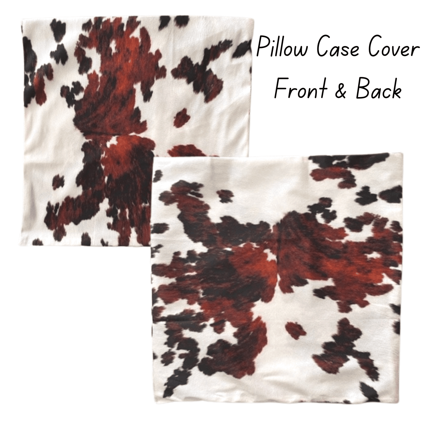 Faux Cowhide Pillow Cover, Cow Print Pillow, Brown & White Spots Print