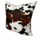 Faux Cowhide Pillow Cover, Cow Print Pillow, Brown & White Spots Print