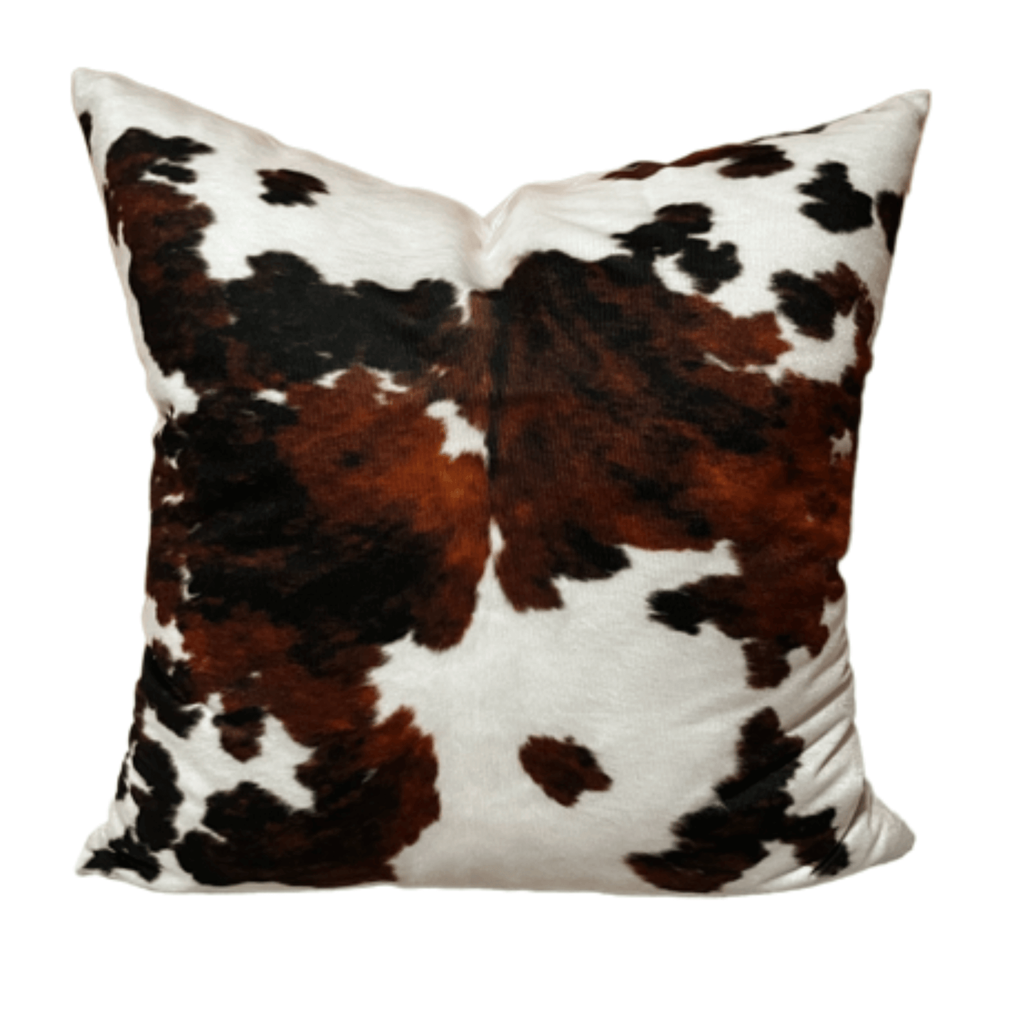 Faux Cowhide Pillow Cover, Cow Print Pillow, Brown & White Spots Print