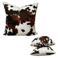 Faux Cowhide Pillow Cover, Cow Print Pillow, Brown & White Spots Print