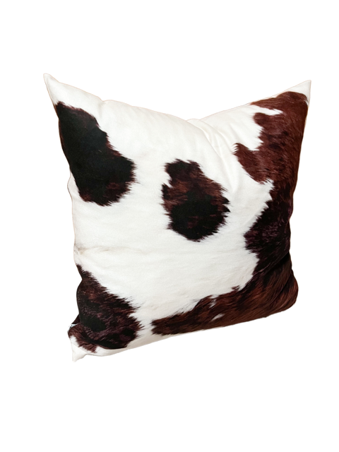 Faux Cowhide Pillow Cover, Cow Print Pillow Cover, Brown Rust Spot Cow Print