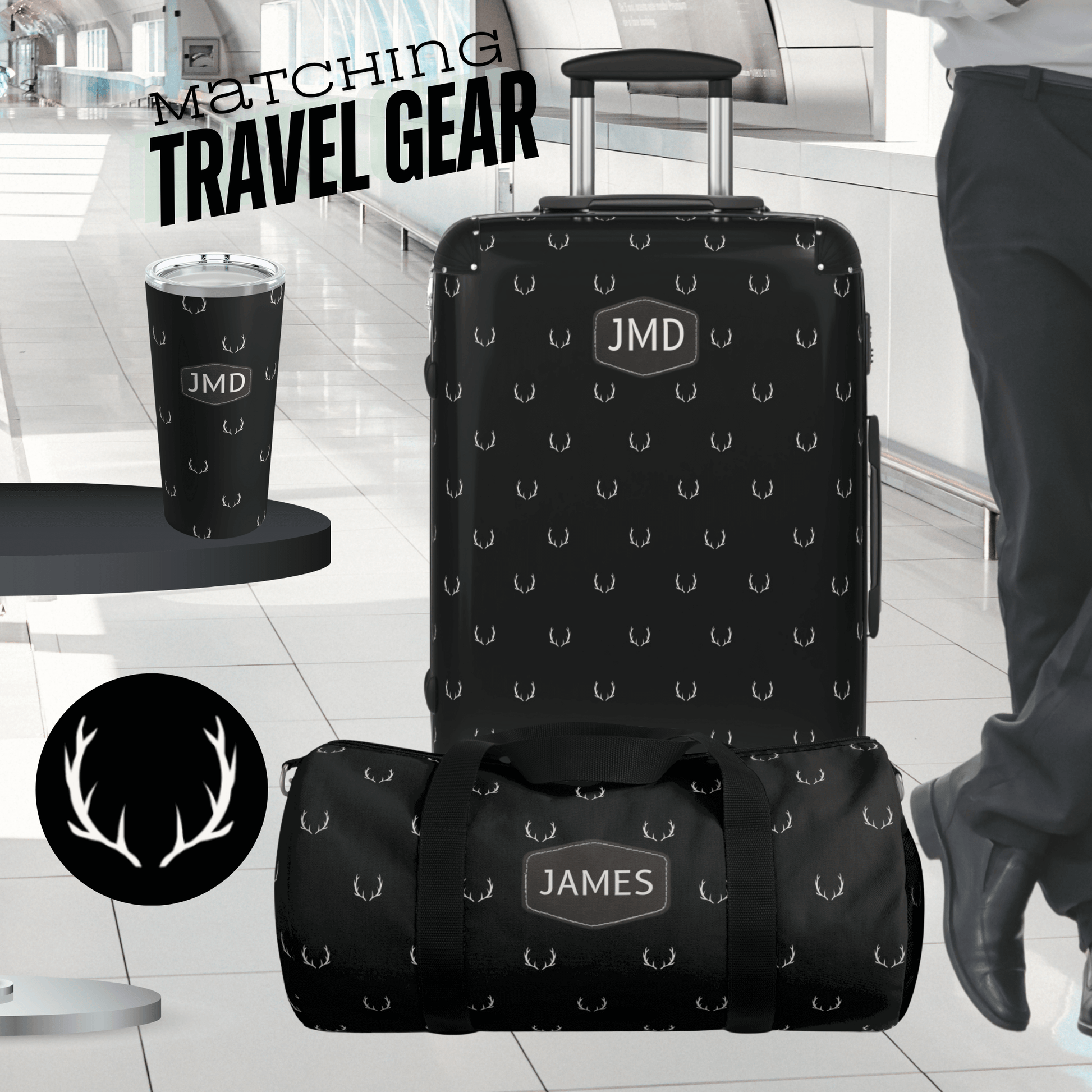 Spinner Suitcase Gift for Deer Hunter Mens Carry On Suitcase