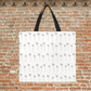 Canvas Tote Bag, Off-White with Boho Farmhouse Flower
